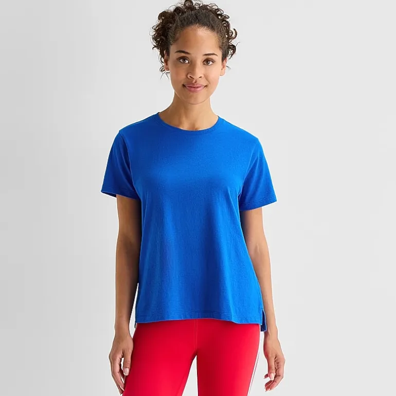 Xersion Womens Cotton Crew Neck Short Sleeve T-Shirt