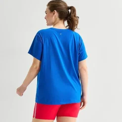 Xersion Womens Cotton Crew Neck Short Sleeve T-Shirt Plus