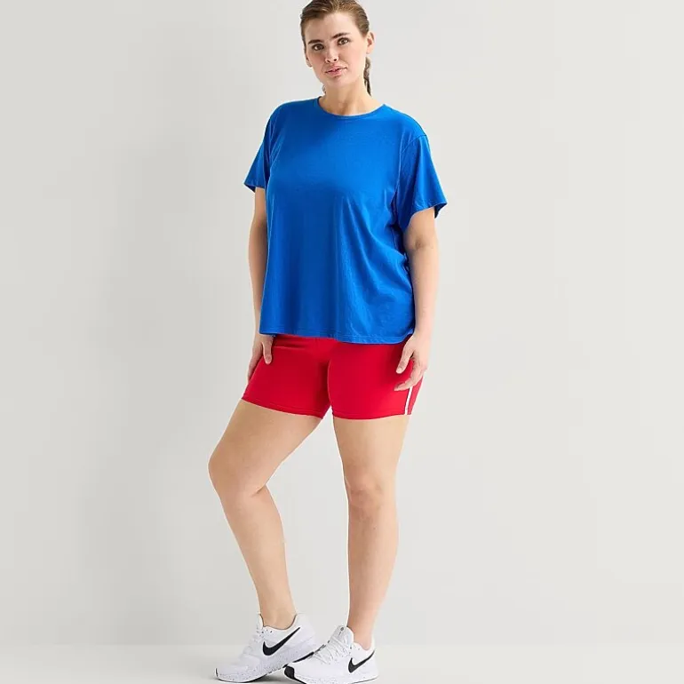 Xersion Womens Cotton Crew Neck Short Sleeve T-Shirt Plus