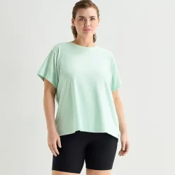 Xersion Womens Cotton Crew Neck Short Sleeve T-Shirt Plus