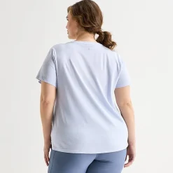 Xersion Womens Cotton Crew Neck Short Sleeve T-Shirt Plus