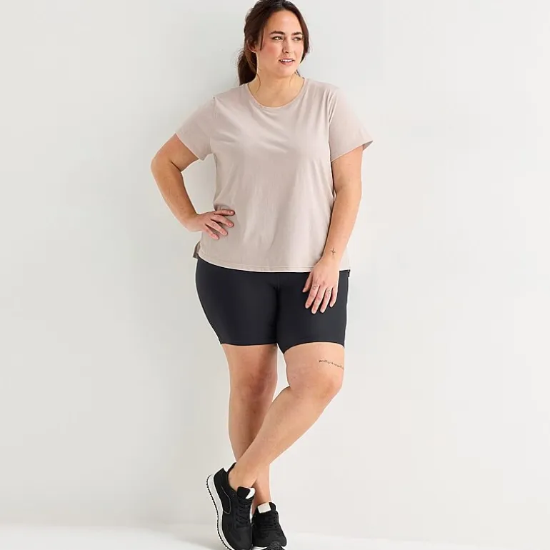 Xersion Womens Cotton Crew Neck Short Sleeve T-Shirt Plus