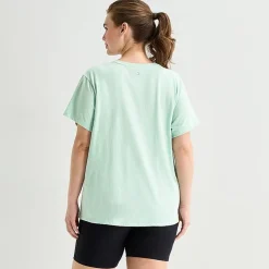 Xersion Womens Cotton Crew Neck Short Sleeve T-Shirt Plus