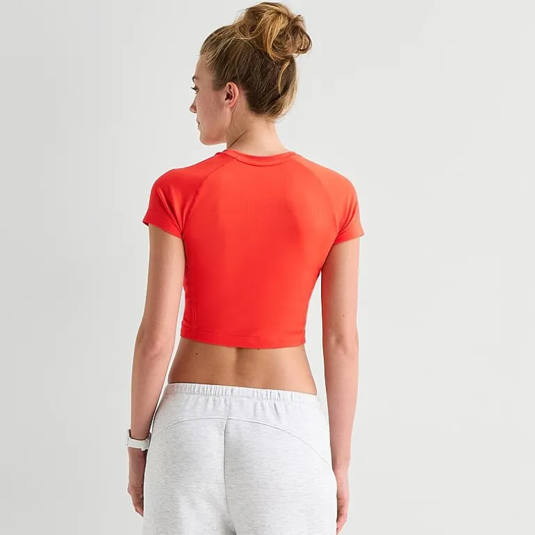 Xersion Womens Crew Neck Short Sleeve Active Crop Top