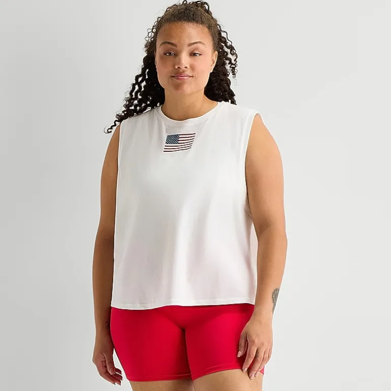 Xersion Womens Crew Neck Sleeveless Active Plus Tank Top