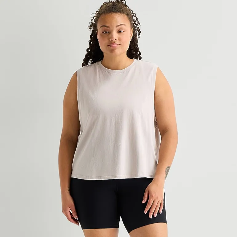 Xersion Womens Crew Neck Sleeveless Active Plus Tank Top