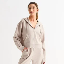 Xersion Womens French Terry Long Sleeve Zipper Active Hoodie