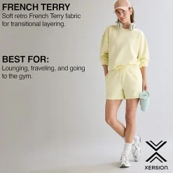 Xersion Womens French Terry Long Sleeve Zipper Active Plus Hoodie