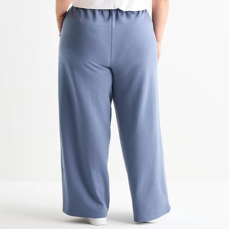 Xersion Womens French Terry Wide Leg Mid Rise Regular Fit Plus Active Pull-On Pant