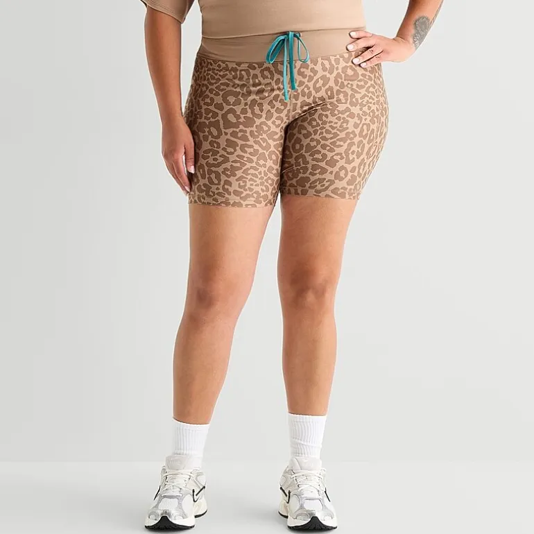 Xersion Womens 7" High Rise Plus Stretch Fabric Drawstring Waist Quick Dry Bike Short