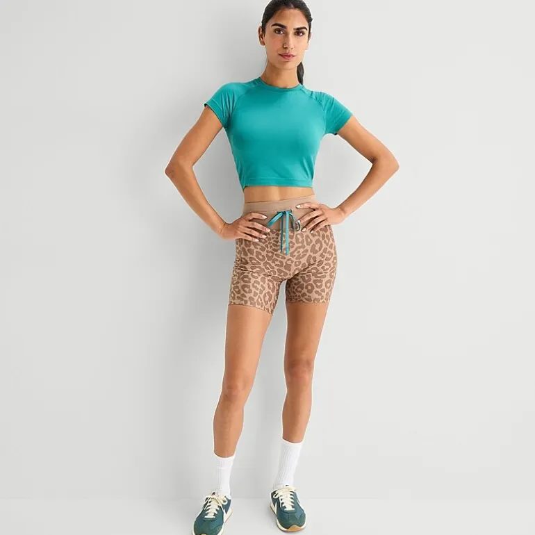 Xersion Womens 6" High Rise Stretch Fabric Drawstring Waist Quick Dry Bike Short