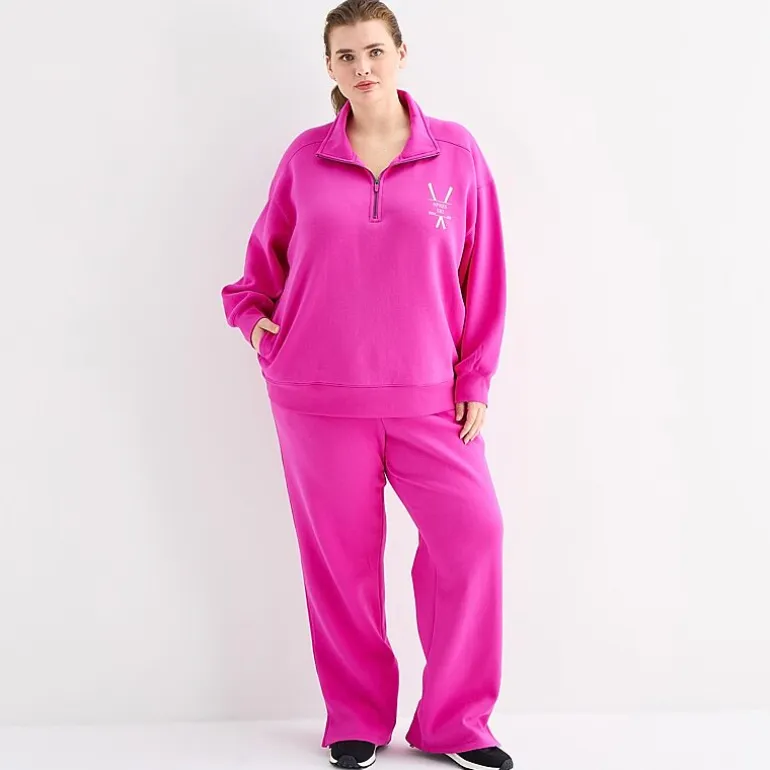 Xersion Womens Oversized Super Soft Fleece Half Zip Pullover Plus