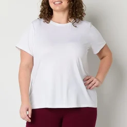 Xersion Womens Performance Crew Neck Short Sleeve T-Shirt Plus