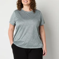 Xersion Womens Performance Crew Neck Short Sleeve T-Shirt Plus