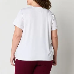 Xersion Womens Performance Crew Neck Short Sleeve T-Shirt Plus