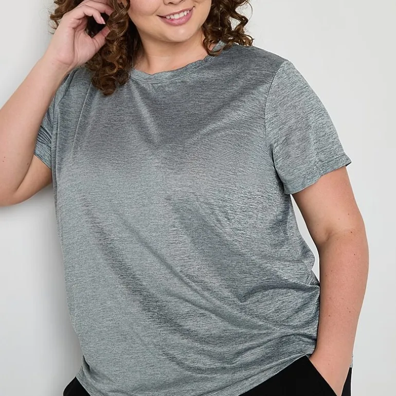 Xersion Womens Performance Crew Neck Short Sleeve T-Shirt Plus