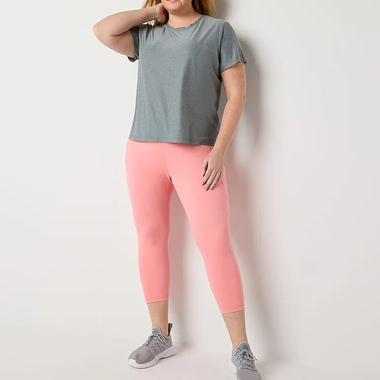 Xersion Womens Performance Crew Neck Short Sleeve Quick Dry Active Plus T-Shirt
