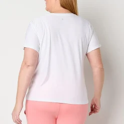 Xersion Womens Performance Crew Neck Short Sleeve Quick Dry Active Plus T-Shirt