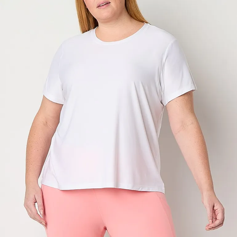 Xersion Womens Performance Crew Neck Short Sleeve Quick Dry Active Plus T-Shirt