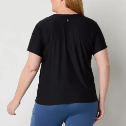 Xersion Womens Performance Crew Neck Short Sleeve Quick Dry Active Plus T-Shirt