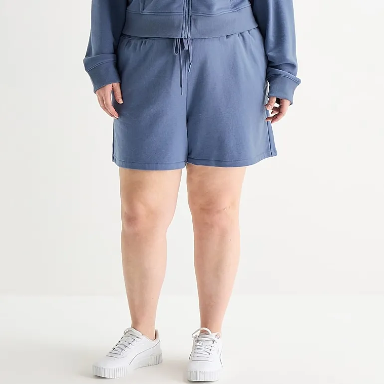 Xersion Womens 4" Plus French Terry Active Pull-On Short