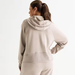 Xersion Womens Plus Scuba Luxe Hooded Half Zip Pullover
