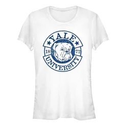Yale University Tee Womens Juniors Crew Neck Short Sleeve Classic Fit Graphic T-Shirt