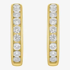 Yes, Please! C-Hoop Womens Lab Created White Sapphire 14K Gold Over Silver 20mm Hoop Earrings