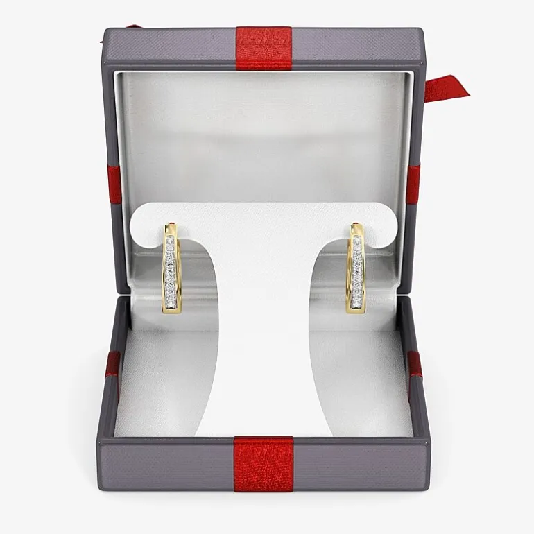 Yes, Please! (G, Si1-Si2) Womens 1/4 CT. T.W. Lab Grown White Diamond Sterling Silver 19.6mm Hoop Earrings