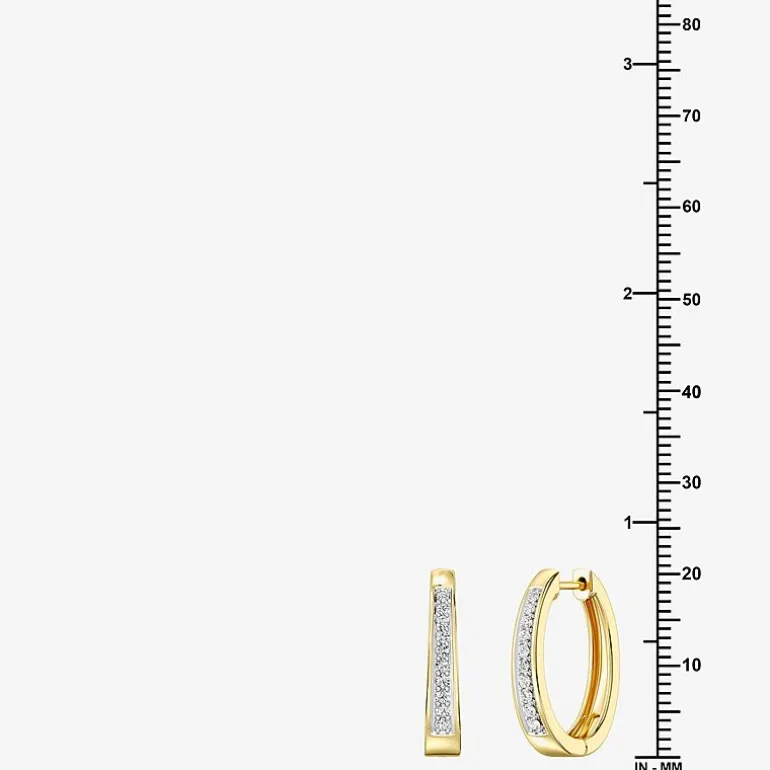 Yes, Please! (G, Si1-Si2) Womens 1/4 CT. T.W. Lab Grown White Diamond Sterling Silver 19.6mm Hoop Earrings