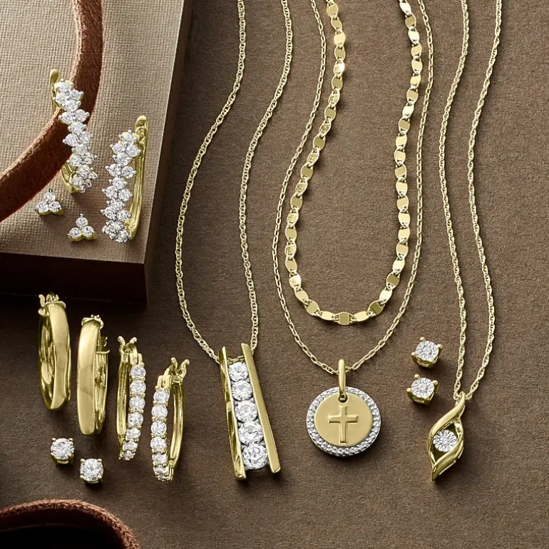 YES, PLEASE! 2-pc. Diamond-Accent Necklace Set in 14K Gold Over Silver