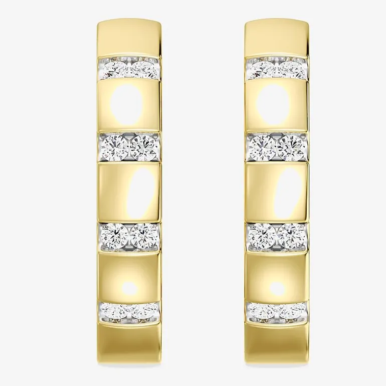 Yes Please! (Si1-Si2, G) Womens 1/4 CT. T.W. Lab Grown White Diamond 14K Gold Over Silver 20.2mm Hoop Earrings