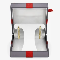 Yes, Please! Womens 1/4 CT. T.W. Lab Grown White Diamond Sterling Silver 20.6mm Hoop Earrings