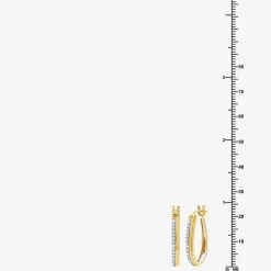 Yes, Please! Womens 1/4 CT. T.W. Lab Grown White Diamond Sterling Silver 25.4mm Hoop Earrings