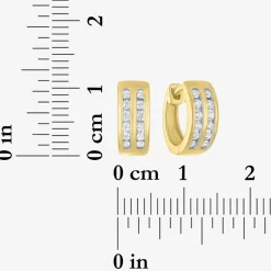 Yes, Please! Womens 1/4 CT. T.W. Lab Grown White Diamond Sterling Silver 11mm Hoop Earrings