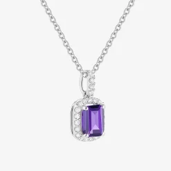 Yes, Please! Womens Lab Created Purple Amethyst Sterling Silver 18 Inch Pendant Necklace
