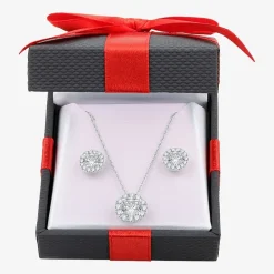 Yes, Please! Womens Lab Created White Sapphire 2-pc. Pendant Necklace Set