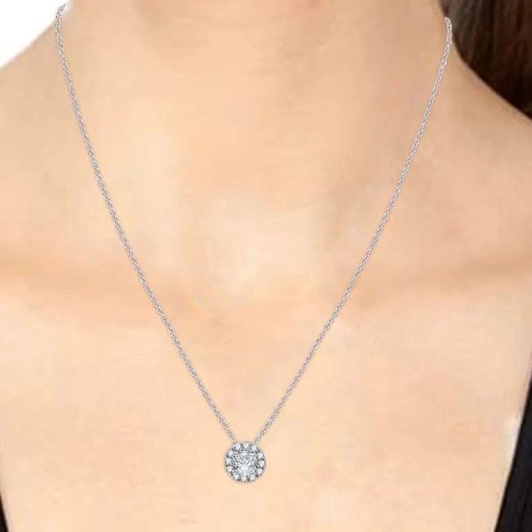 Yes, Please! Womens Lab Created White Sapphire 2-pc. Pendant Necklace Set