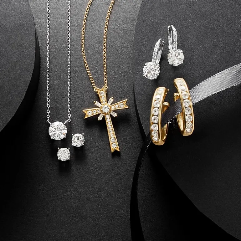 Yes, Please! Womens Lab Created White Sapphire Sterling Silver Round 2-pc. Jewelry Set