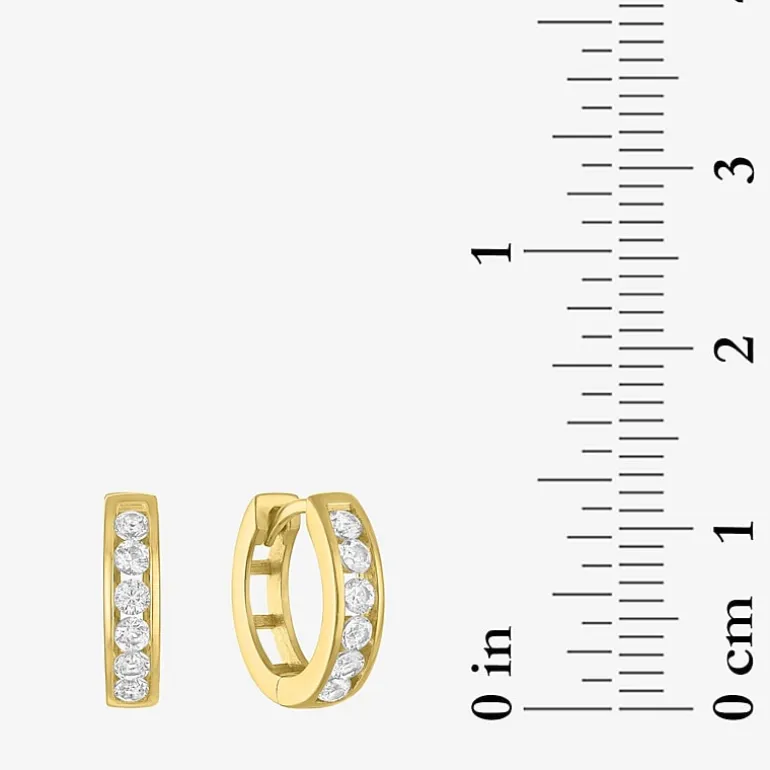 Yes, Please! Womens Lab Created White Sapphire 14K Gold Over Silver Round 2 Pair Earring Set