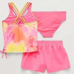 ZeroXposur Big Kid Girls Tie Dye 3-pc. Tankini Set