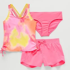 ZeroXposur Big Kid Girls Tie Dye 3-pc. Tankini Set