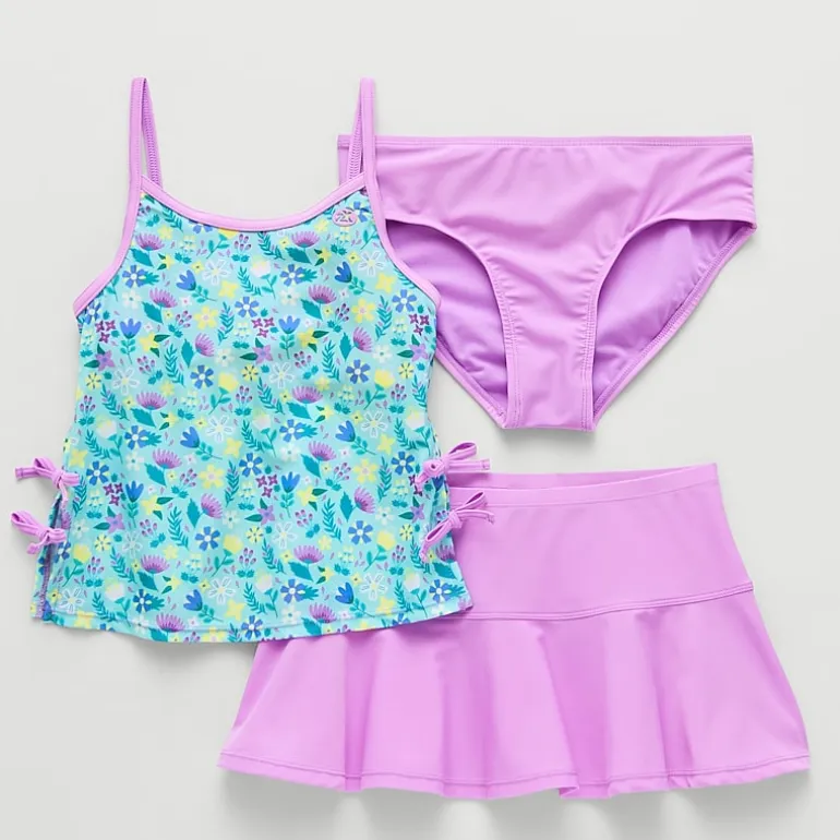 ZeroXposur Girls Floral 3-pc. Tankini Set