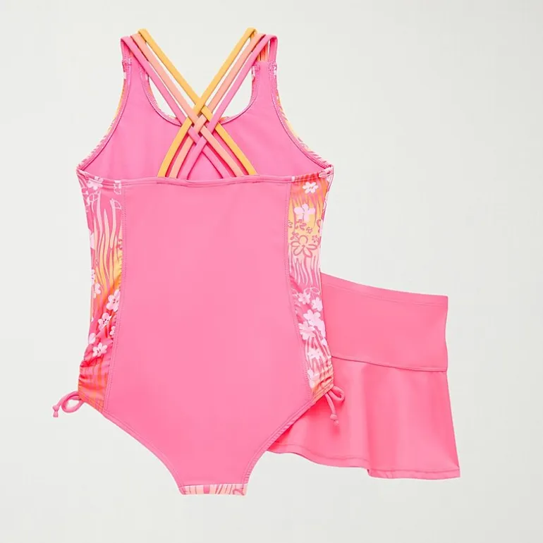 ZeroXposur Little & Big Kid Girls Floral Sleeveless One Piece Swimsuit