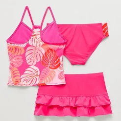 ZeroXposur Little & Big Kid Girls Leaf 3-pc. Tankini Set