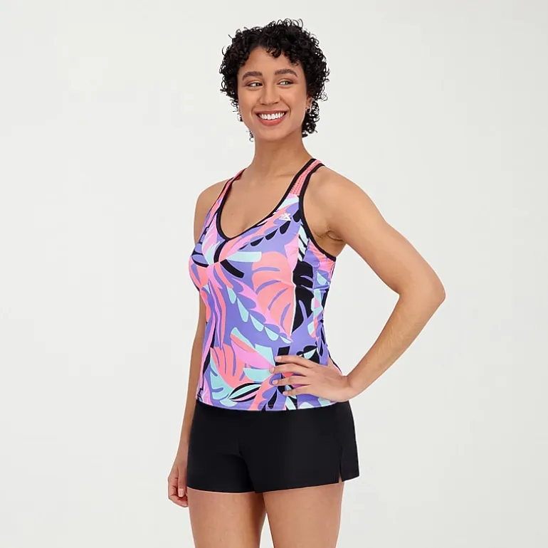 ZeroXposur Womens Built In Bra Tankini Swimsuit Top
