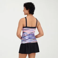 ZeroXposur Womens Comfort Straps Tie Dye Tankini Swimsuit Top