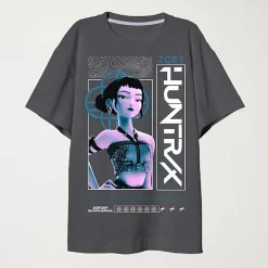 Zoey Big Kid Girls Crew Neck Short Sleeve Oversized KPop Demon Hunters Graphic T-Shirt